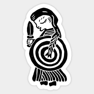 Norse Valkyrie Viking Woman Design (Black Ink Version) Sticker